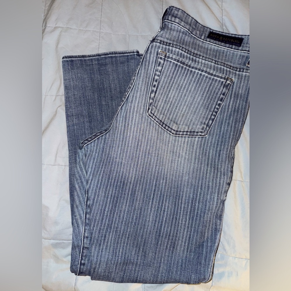 Rock & Republic Berlin women's striped jeans.